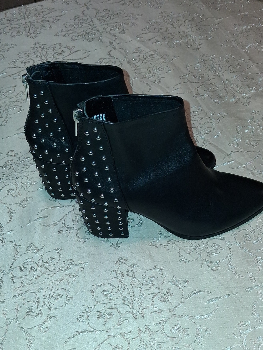 Steve Madden Black Studded Leather Ankle Booties